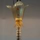 Asymmetrical Venetian chandelier in colourless and gold Murano glass, circa 1980.