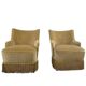 Set of 2 vintage 'gold' armchairs with fringes.