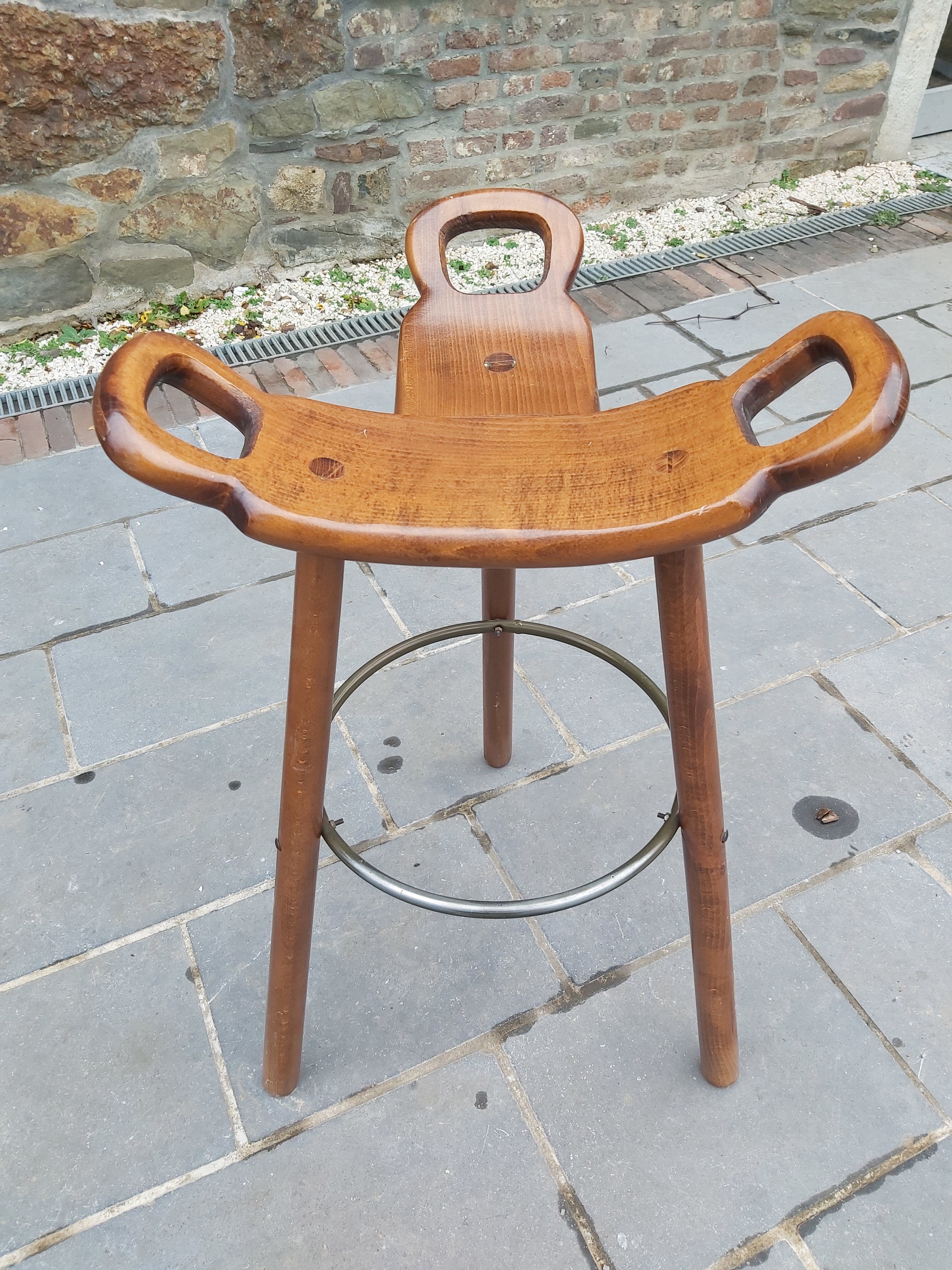 Brutalist tabouret, by Sergio Rodriguez, 70s