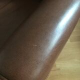 Full grain leather club armchair