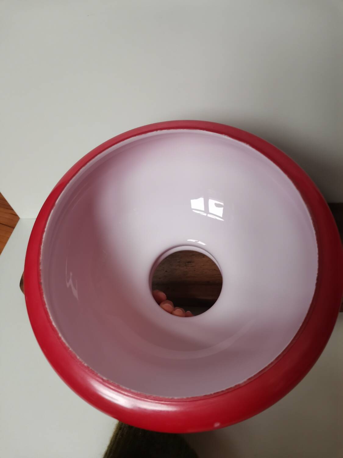 Grand globe lampe abat jour vintage opaline rouge suspension baladeuse