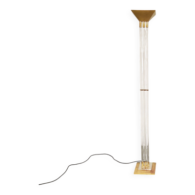Lampadaire vintage en laiton et lucite, années 1970