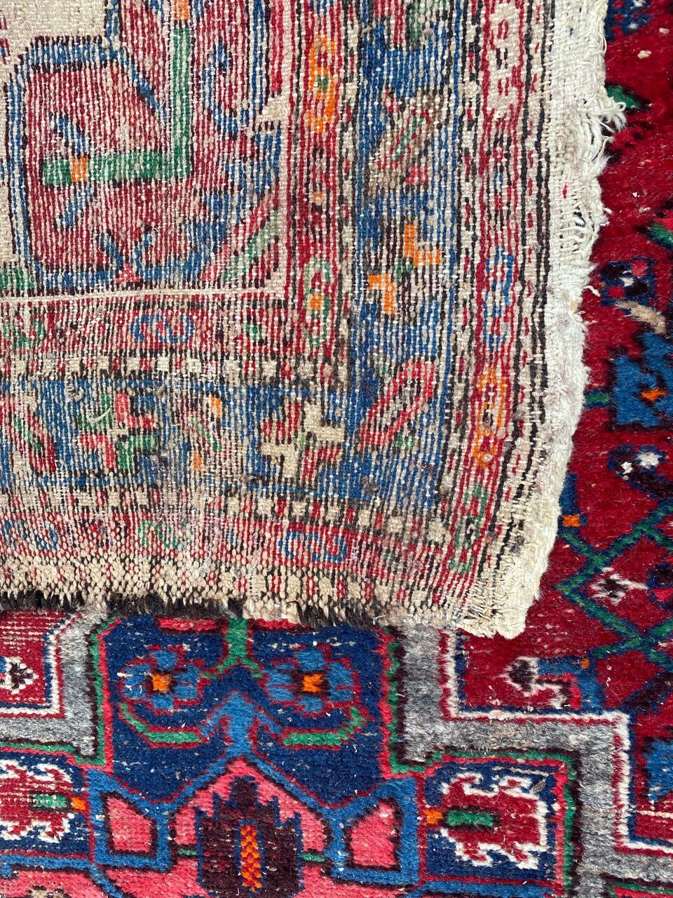 Ancient Persian carpet Hamadan handmade 108x192 cm