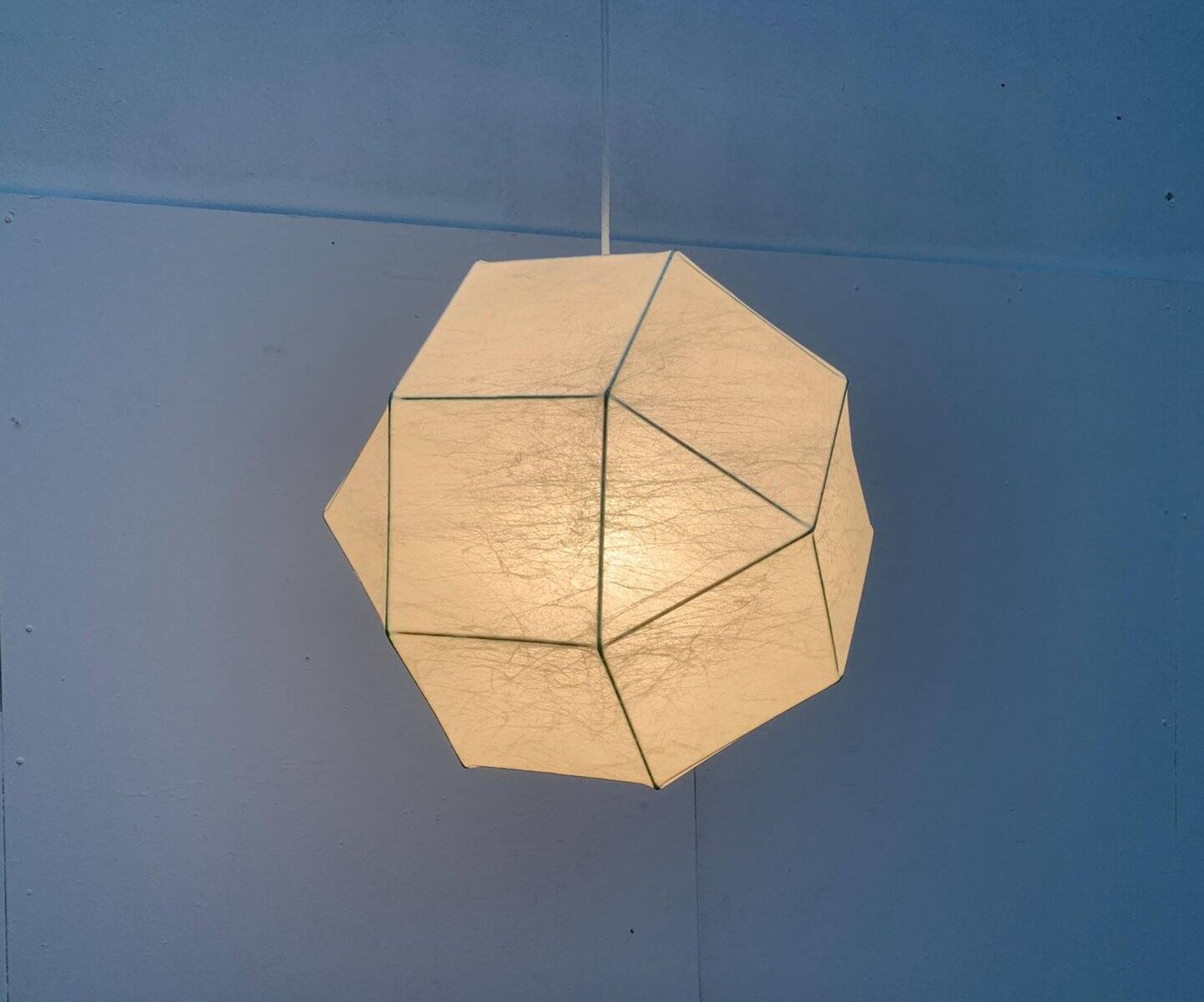 German cocoon pendant lamp from the mid-century by Goldkant Leuchten, Wuppertal.