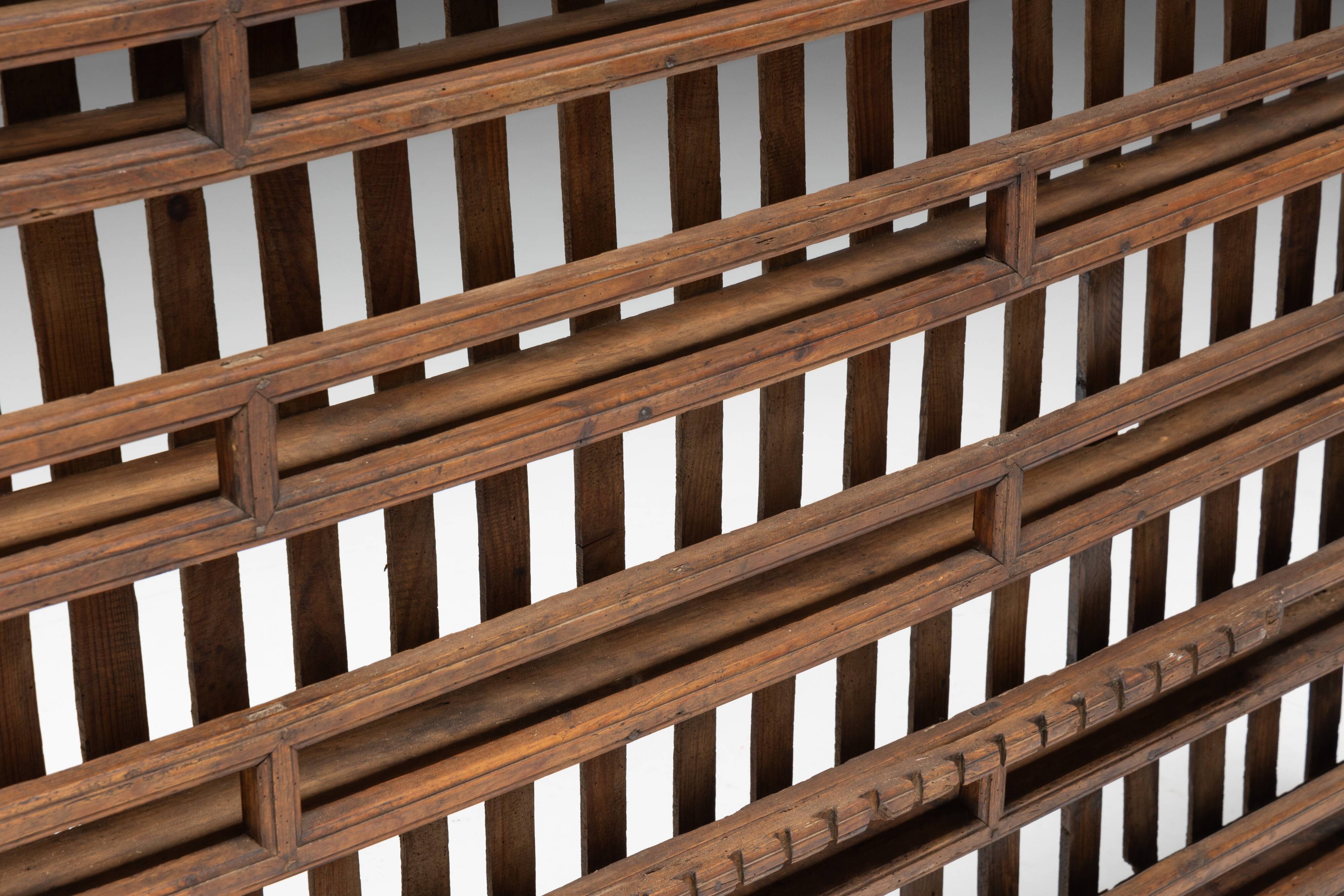 Rural Travail Populaire Shelving Unit, France, 19th Century