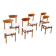 Ensemble de six chaises de salle à manger italiennes