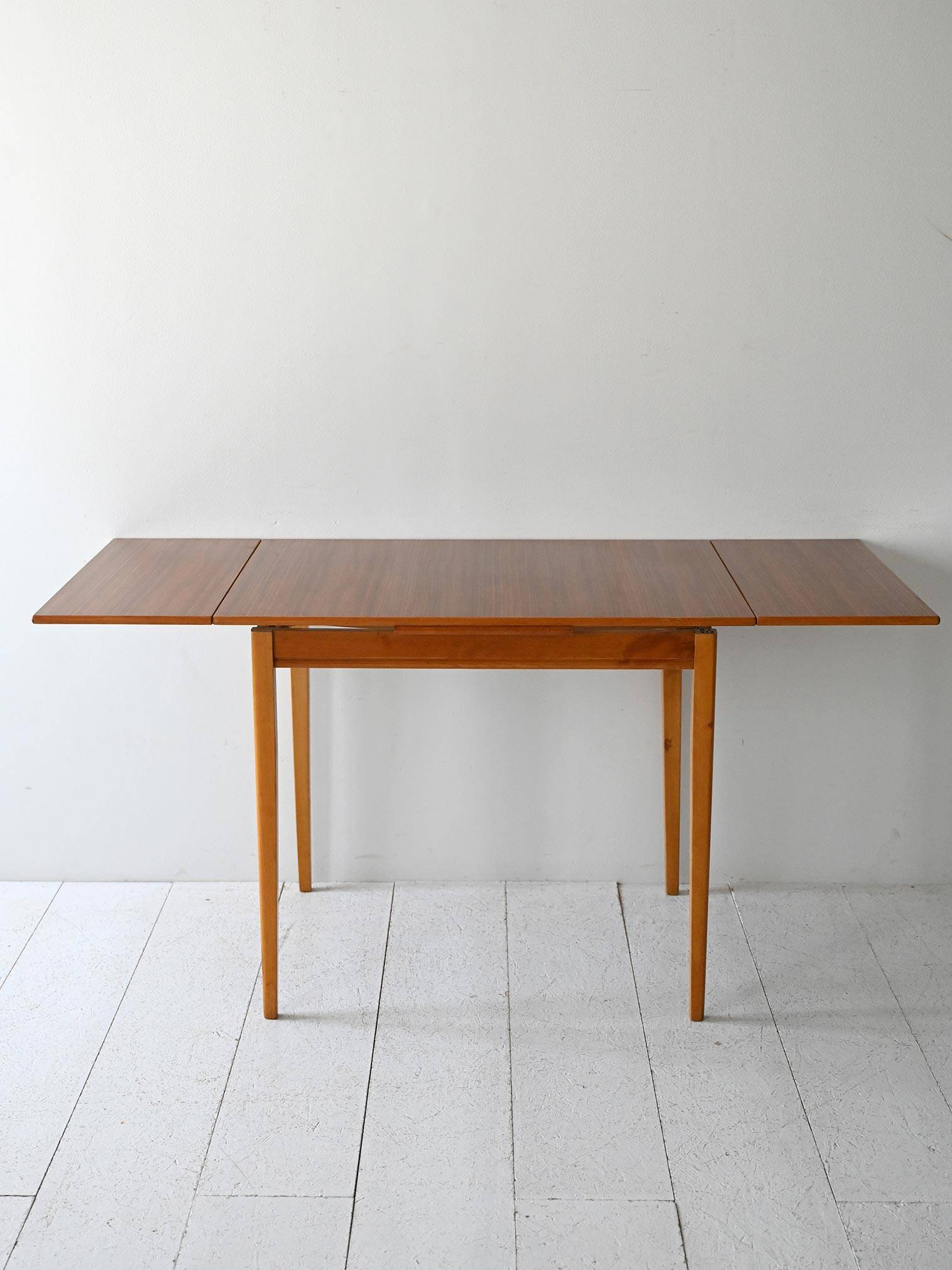 Vintage Scandinavian Teak and Oak Dining Table