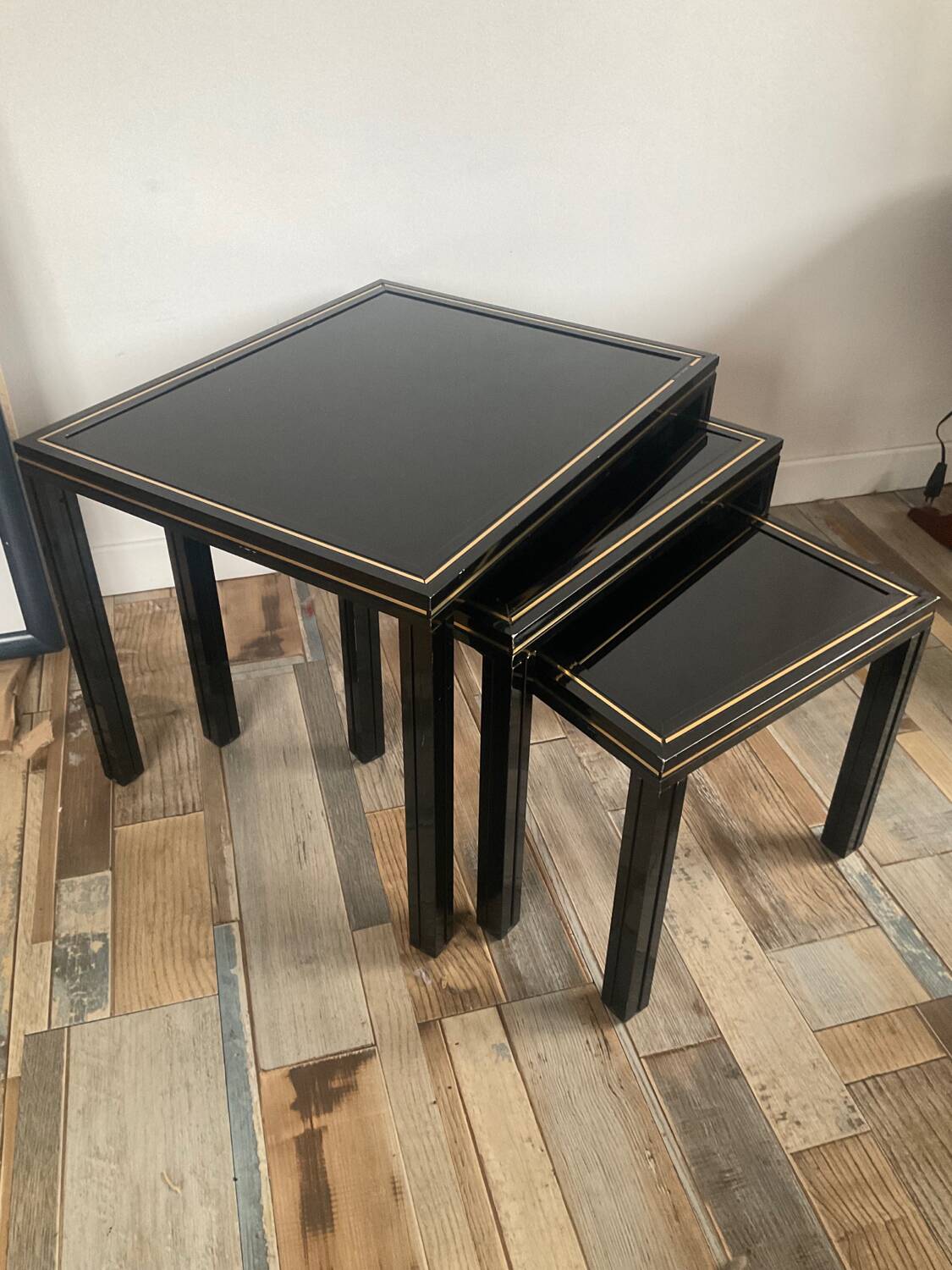 Trio of Pierre Vandel nesting tables from the 70s-80s