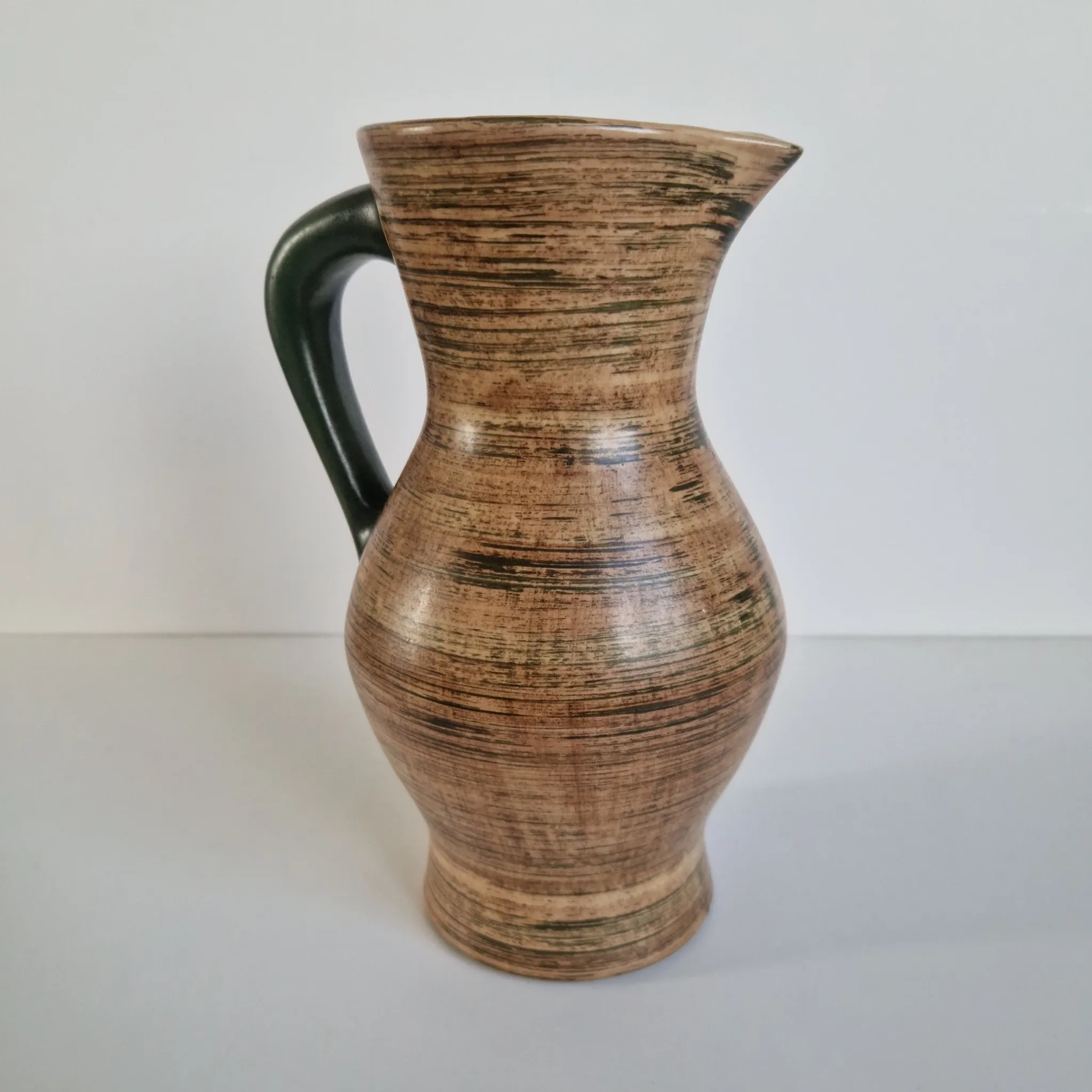 Vintage Saint-Clément ceramic pitcher / carafe - Guilloché decoration