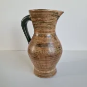 Vintage Saint-Clément ceramic pitcher / carafe - Guilloché decoration