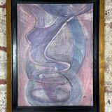 Painting / oil on canvas abstract face signed and dated 1981