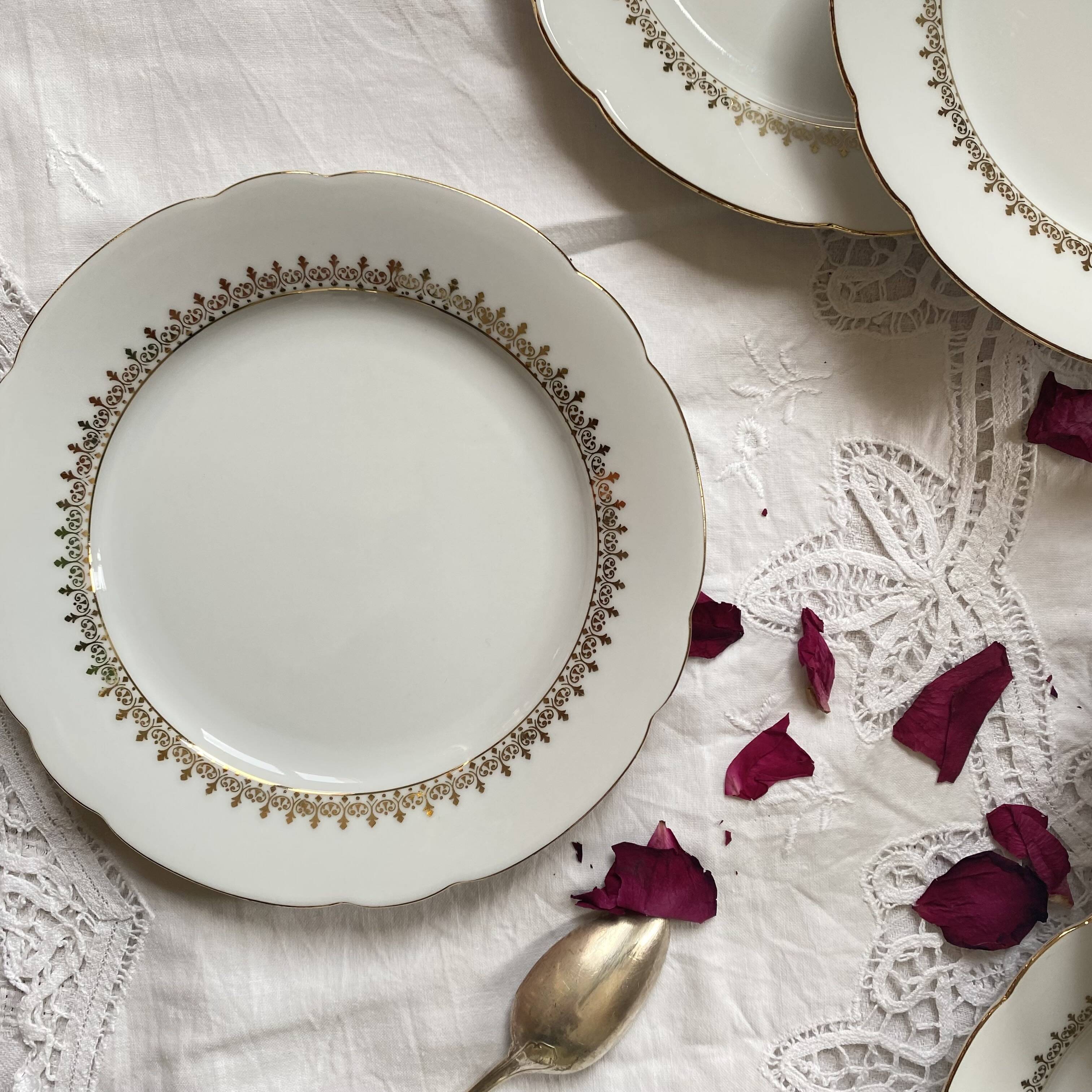 6 antique porcelain dessert plates Seltmann Weiden