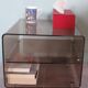 Table de chevet basse plexiglas fumé Michel Dumas pour Roche Bobois roulettes vintage