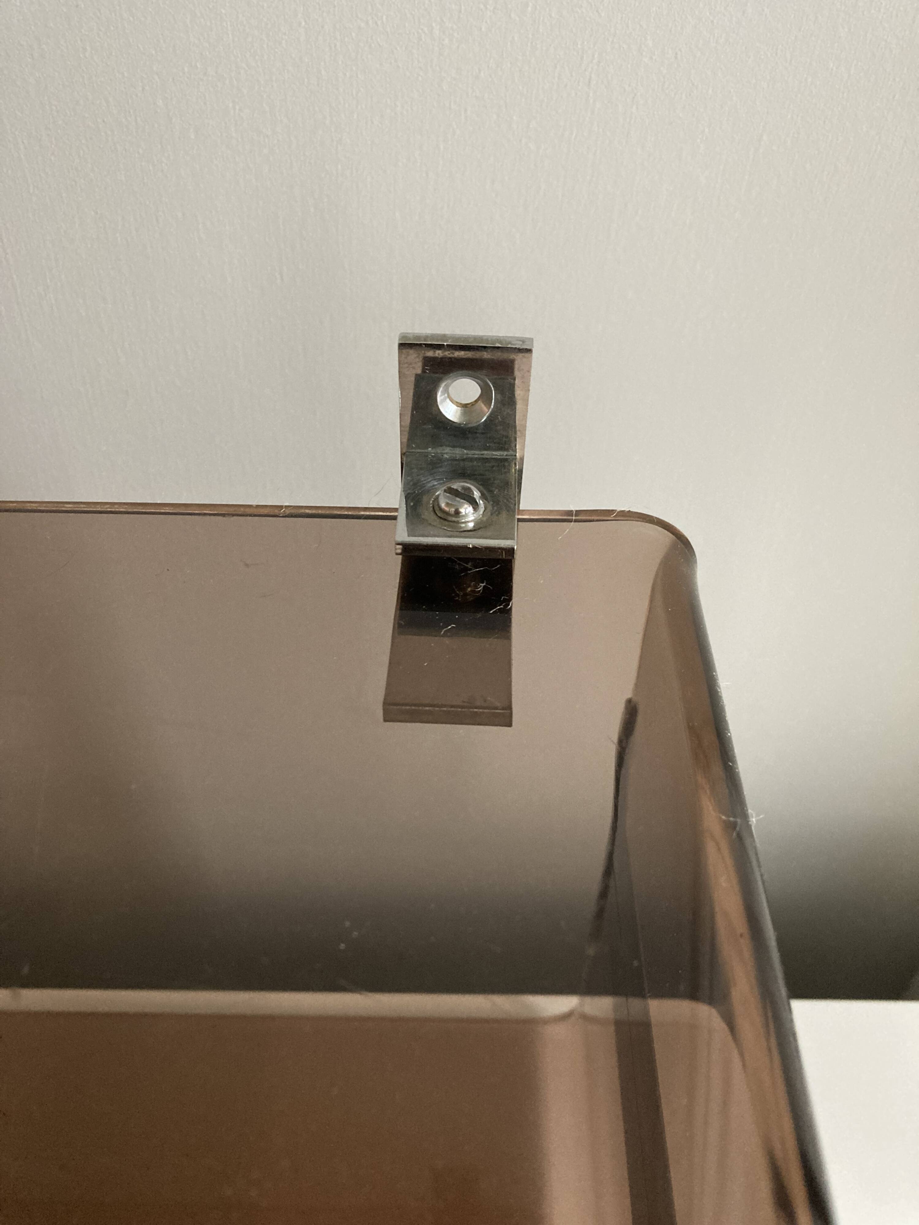 M. Dumas plexiglass and chrome shelf locker