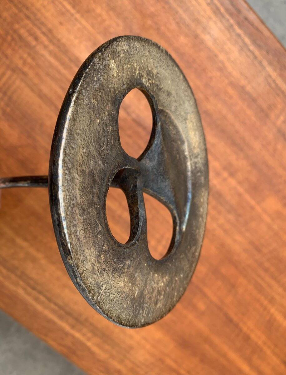 Amadeus Candle Holder in Brutalist Bronze, Italian Mid-Century by Kurt Jesch for Fratelli Tonini