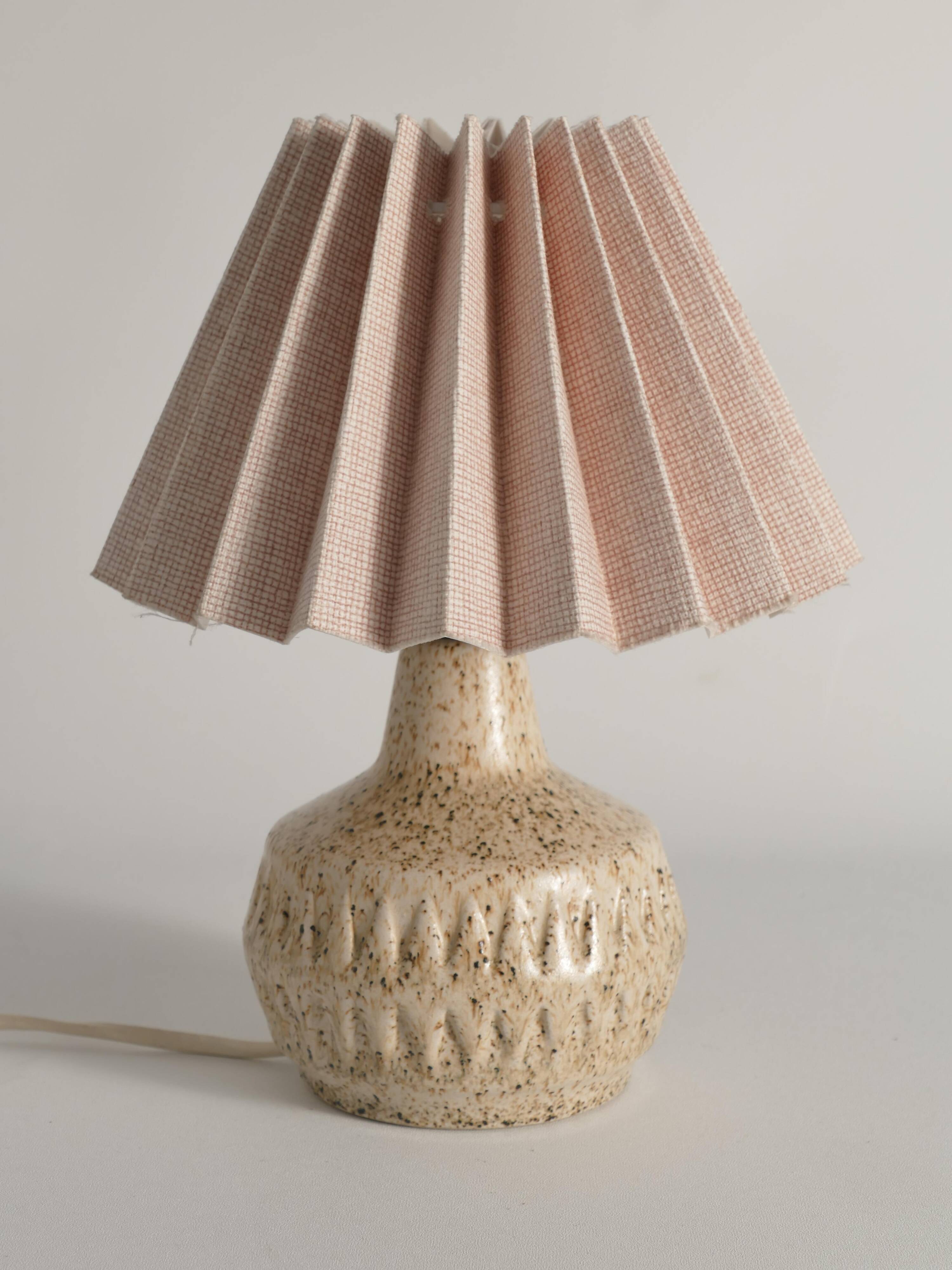 Mid-Century Modern Brown Speckled Stoneware Table Lamp by EGO, Sweden 1960s