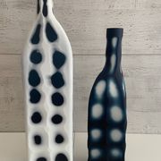Contemporary Duo of Vases Bottles Soliflores KARE Design Glass Ceramic