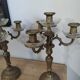 Pair of candelabra candlestick bronze and glass LOUIS XVI antique