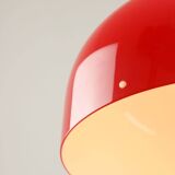 Grande suspension rouge Space Age de Guzzini, années 1960