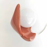 Ceramic lamp and opaline wave shape 70s