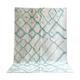 Berber cream carpet with blue pattern