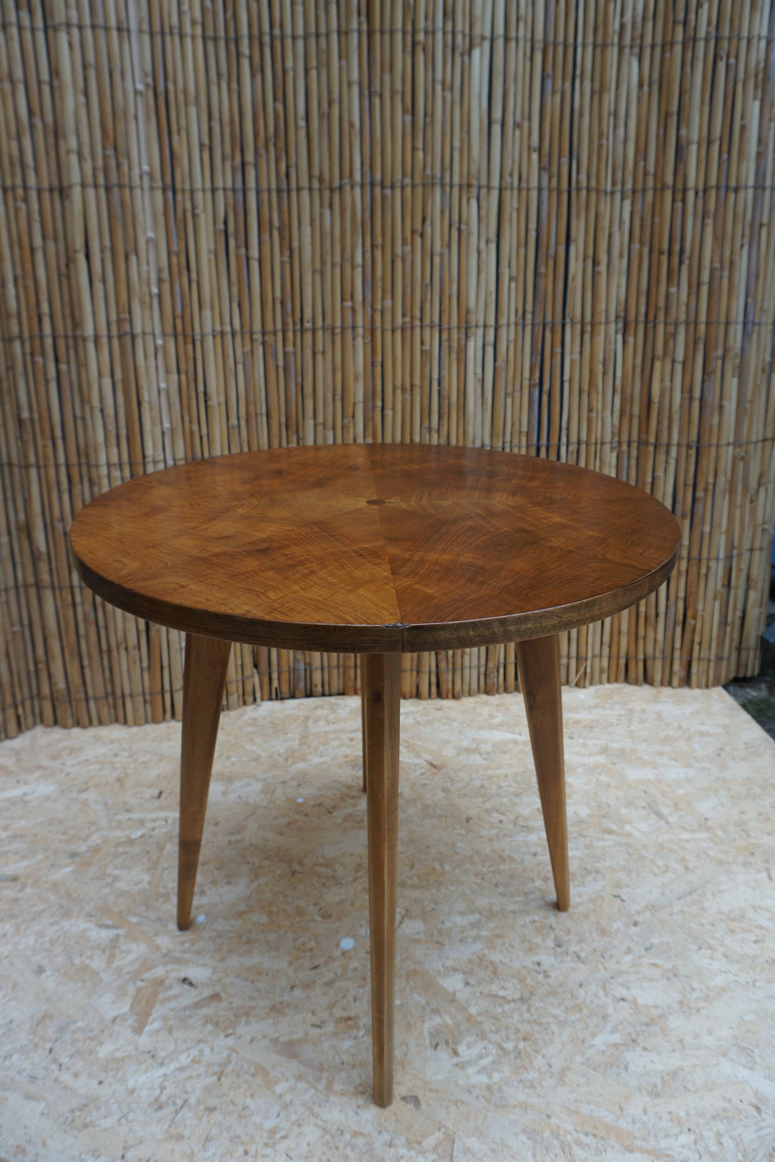 Art Deco walnut side table or coffee table.
