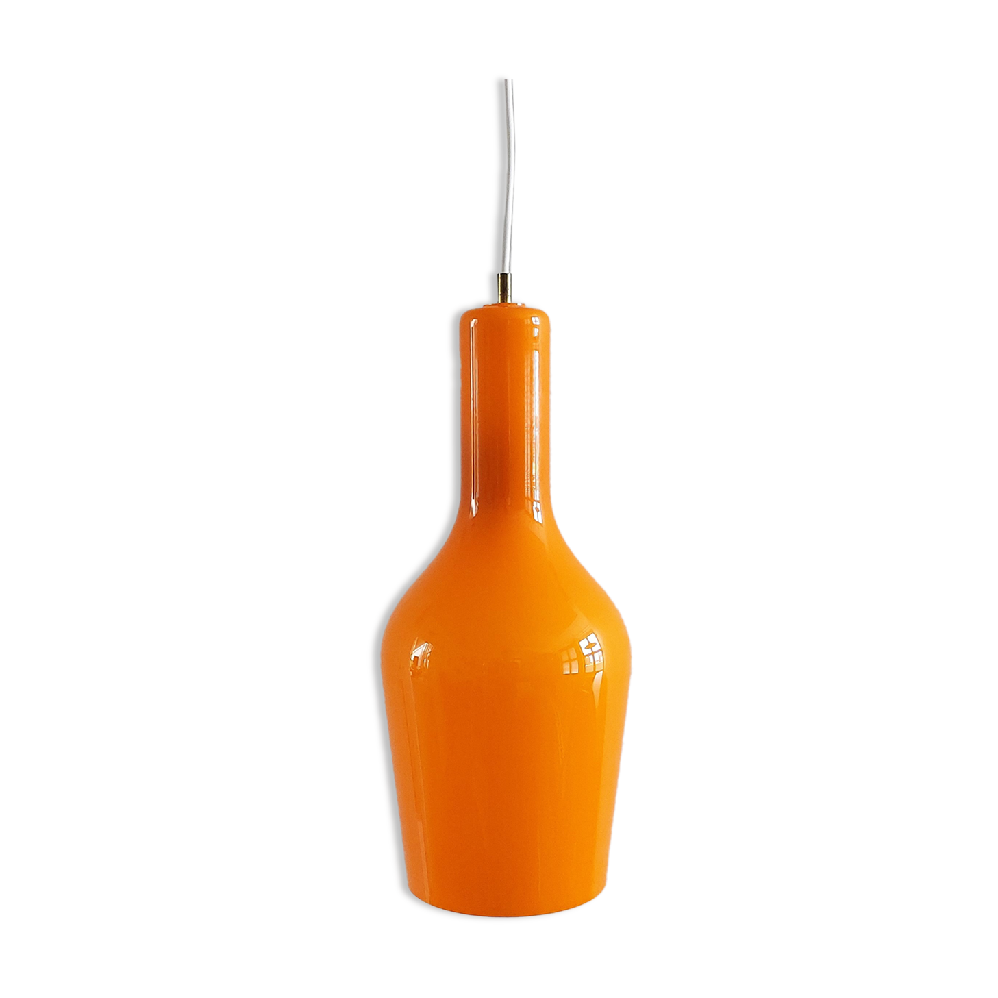 Orange Murano glass pendant lamp by Gino Vistosi for Vistosi, Italy 1960's