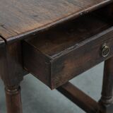 Antique English oak side/dining/gateleg table from the 18th century