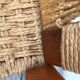 Vintage armchair 1940 in mahogany and braided rope