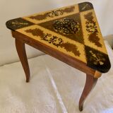 Side table in precious wood marquetry Italy 1950