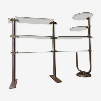 Metal and glass shelf