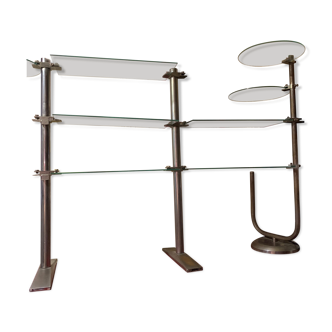 Metal and glass shelf