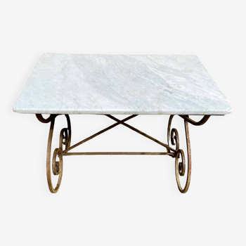 Table à gibier - marbre / fer forgé