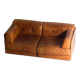 Canapé vintage patchwork en cuir caramel, Allemagne 1960