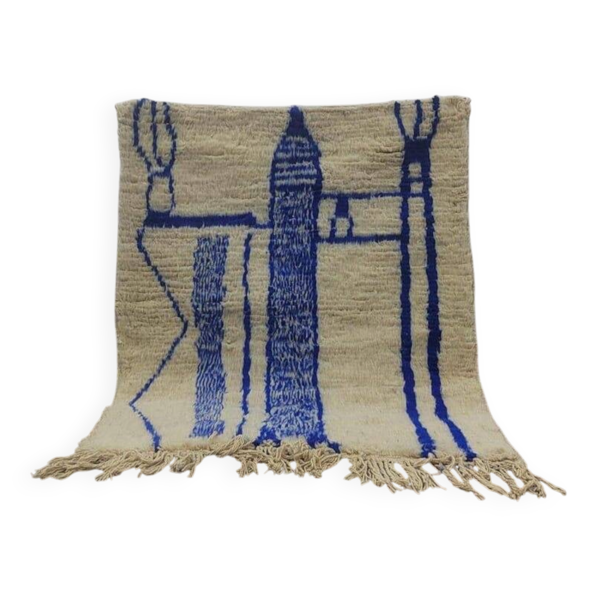 Authentic traditional Azilal Moroccan rug from the Atlas, size 150/250 cm.