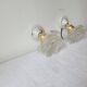 Duo of glass and porcelain flower wall lights