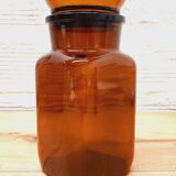 Duo amber glass jars