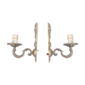 Pair of wall lights in brass