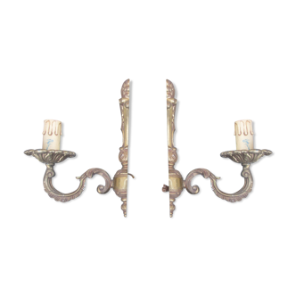 Paire d'appliques en laiton vintage