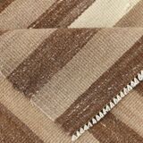 10x13 Dark Brown & Beige Vintage Kilim Rug, 311x394Cm