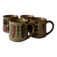 Set of 4 glazed ceramic coffee cups, circa 1970