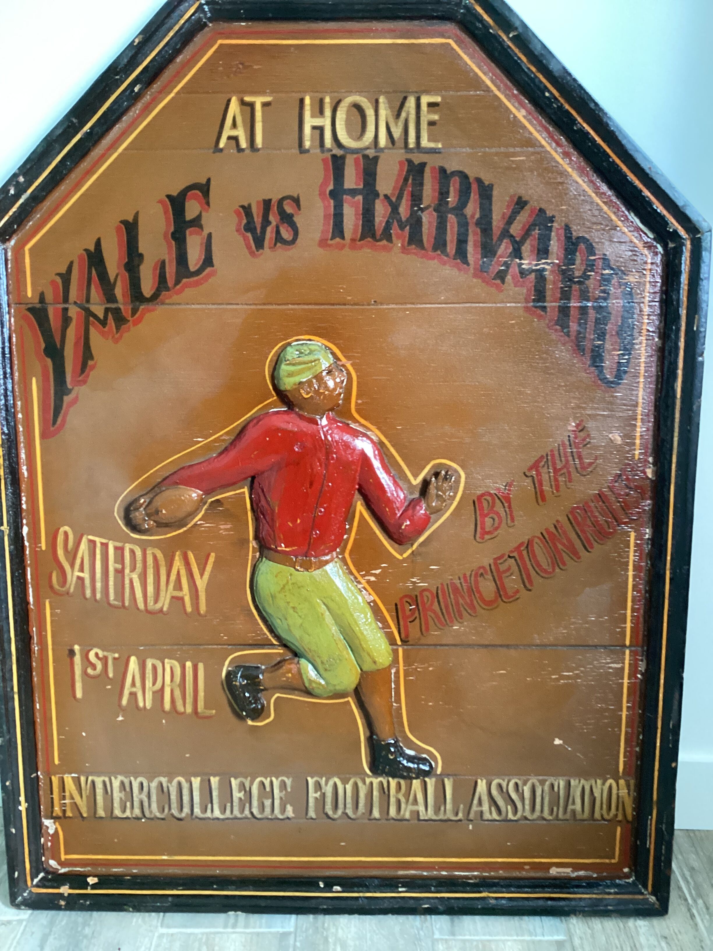 Wooden painting with relief