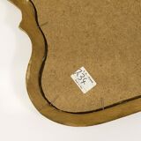 Curved wall mirror in gilded wood Chelini Firenze, mid-century, Italy, 1950s.