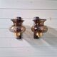 Pair of wall sconces in brass and smoked glass, 1960s.