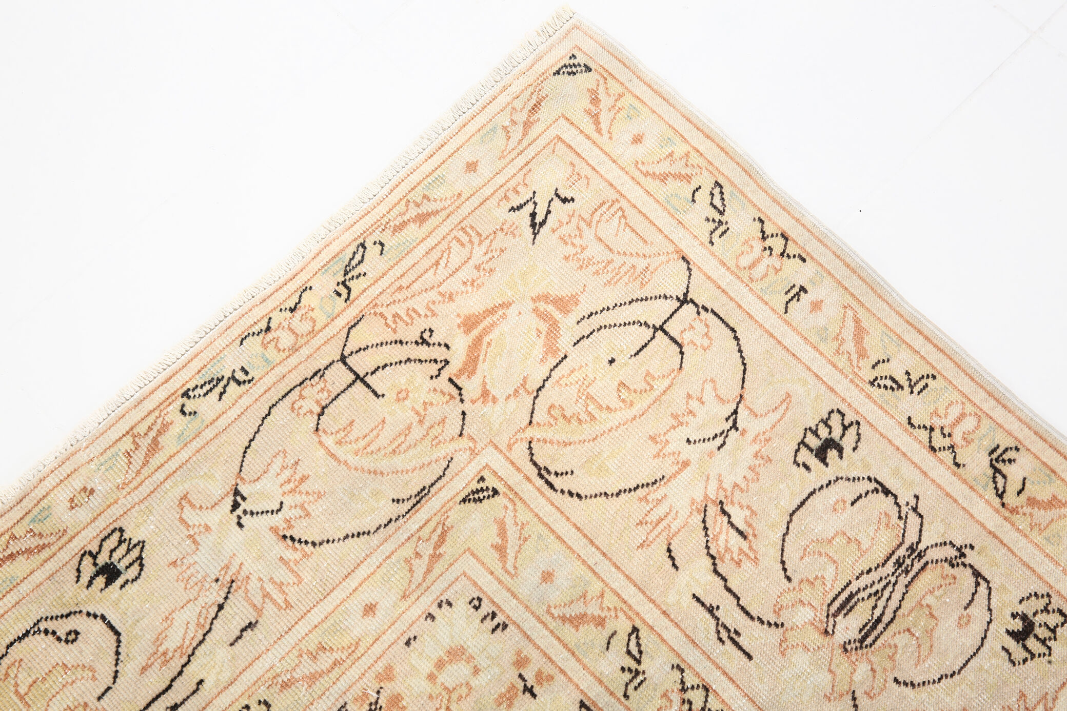 8x12 Beige & Khaki 60s Persian Rug, 242x355Cm