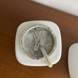 Square wall lights in sandblasted white glass