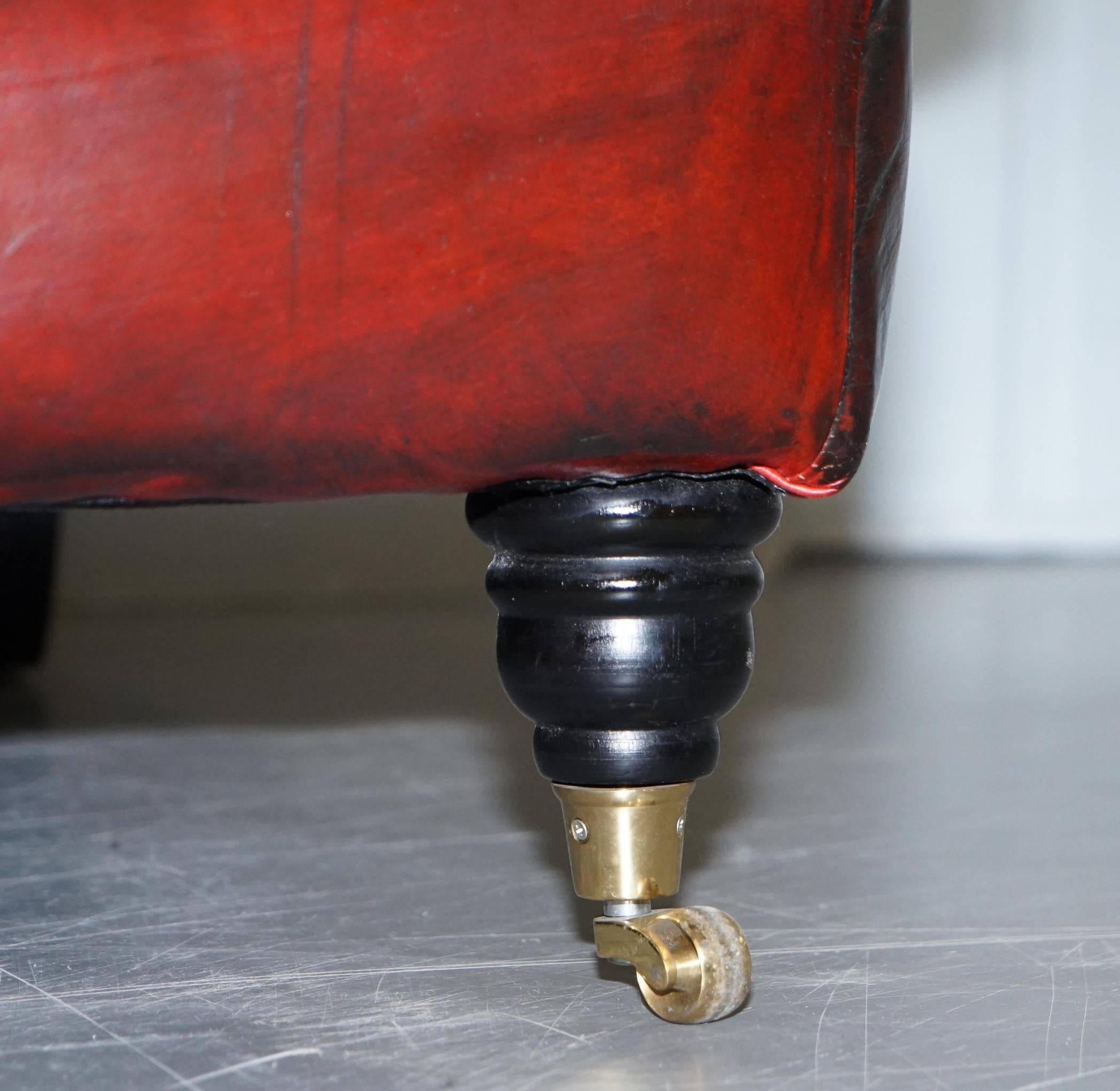 Restored leather canapé in Howard & Son style