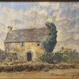 Old painting, landscape of Brittany, signed and dated 1931