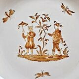 2 anciens plats ronds creux Longchamp décor Moustiers Olerys