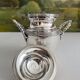 Antique monogrammed silver-plated metal sugar bowl